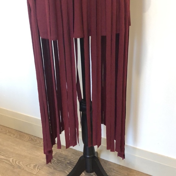 Touch Me burgundy red tassel  shirt 3/4 sleeves back closure SZ 1X - Picture 5 of 11